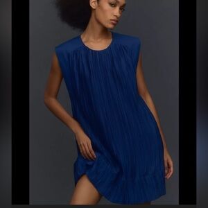 Anthropologie Blue Mini Dress Size Large